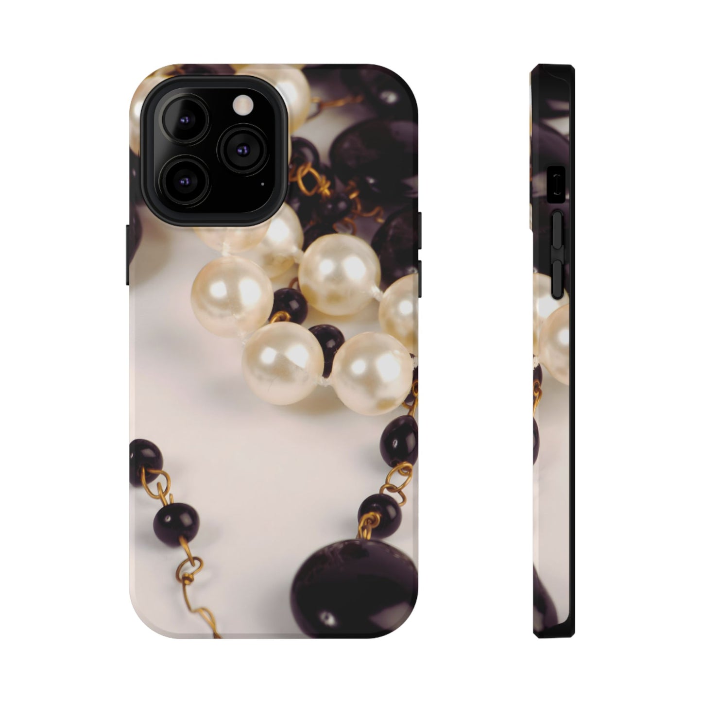 Impact-Resistant Phone Case – Noir Pearl