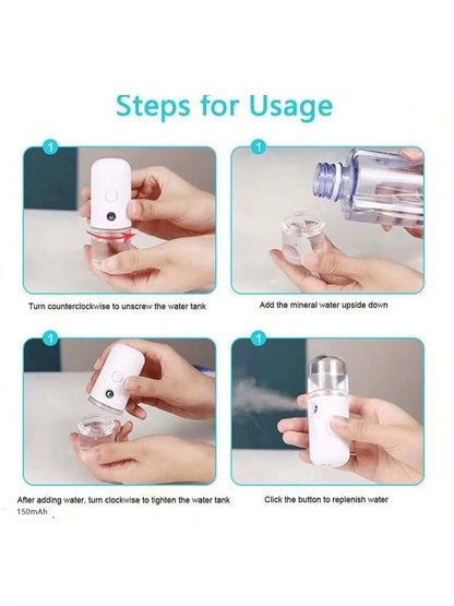USB Mist Facial Sprayer Humidifier Rechargeable Nebulizer Face Steamer Moisturizing Beauty Instruments Face Skin Care Tools