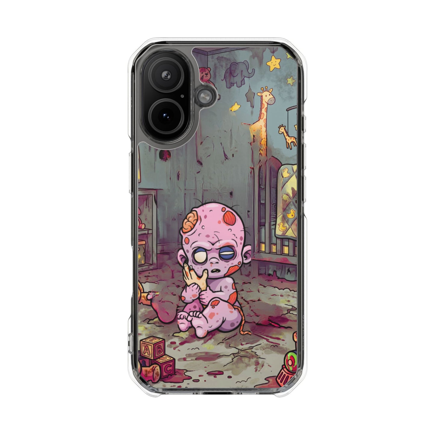 Clear Magnetic Phone Case — Cute Creepy Zombie Baby Design
