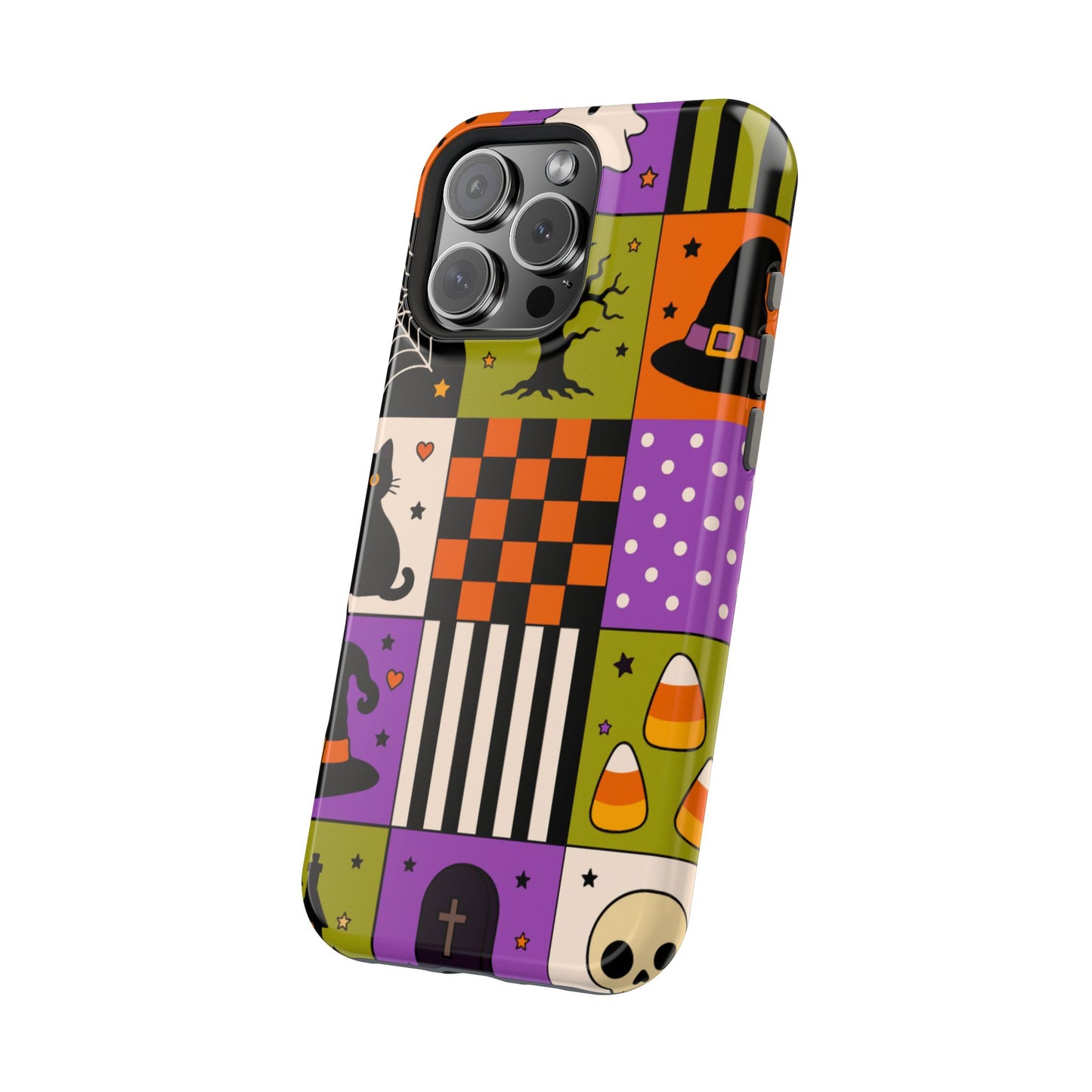 Wireless-Charging Compatible Case – Spooky Patchwork