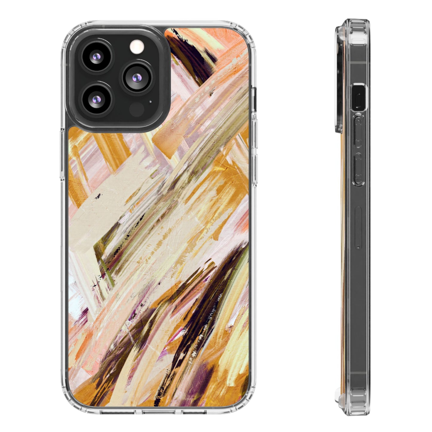 Clear Phone Case – Brush & Bronze