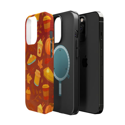 Autumn Treats Magnetic Phone Case — Fall Coffee & Pastry Protective Cover