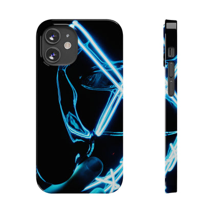Neon Boba Slim Phone Case – Blue LED Tea Art