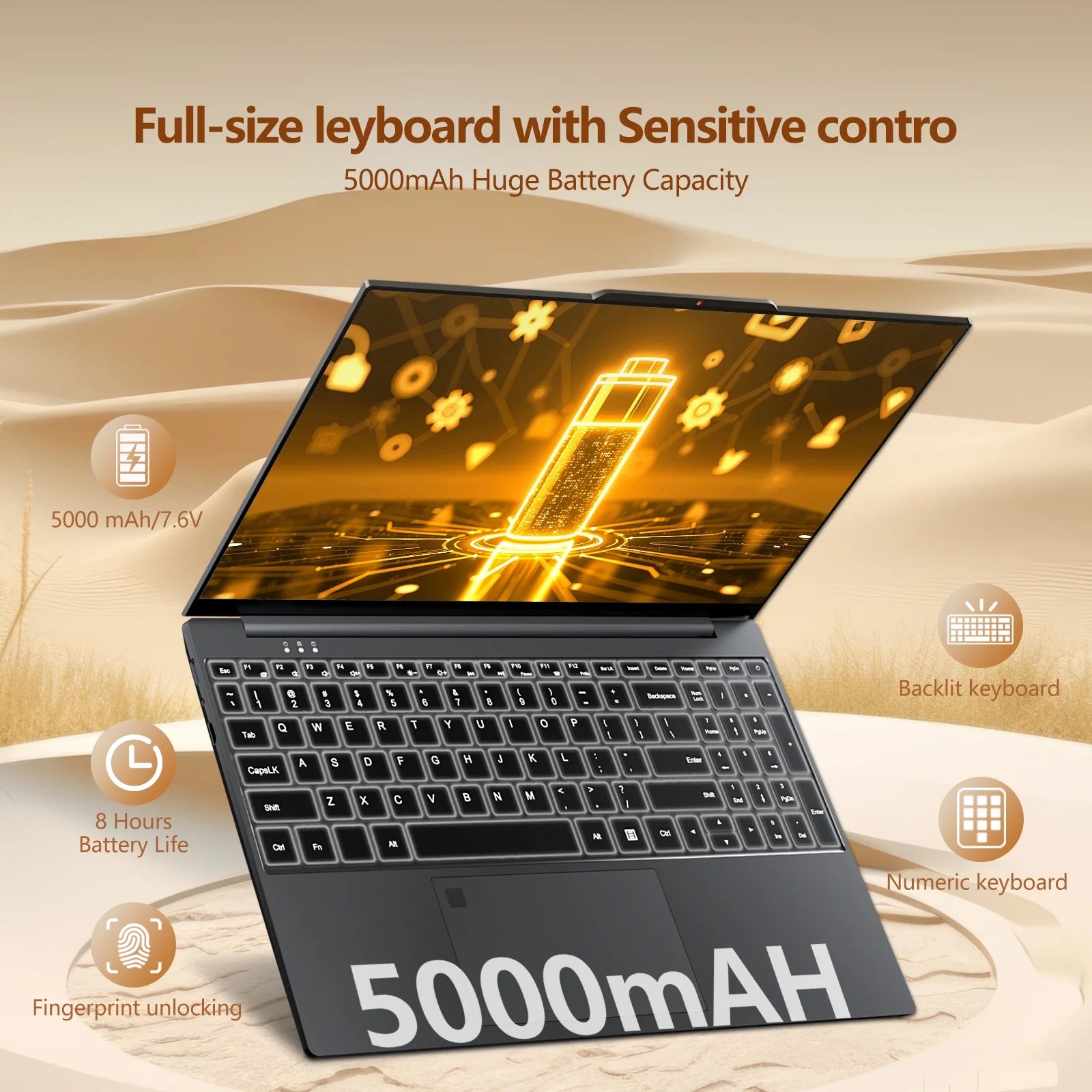 Narrow Bezel 15.4 Inch Laptop Computer with N150 Processor(Up to 3.6Ghz) 16GB RAM 512GB SSD FHD Premium Laptop,Wifi 5,BT 4.2,Fingerprint Unlocking,Backlit Keyboard, Windows 11 Pro