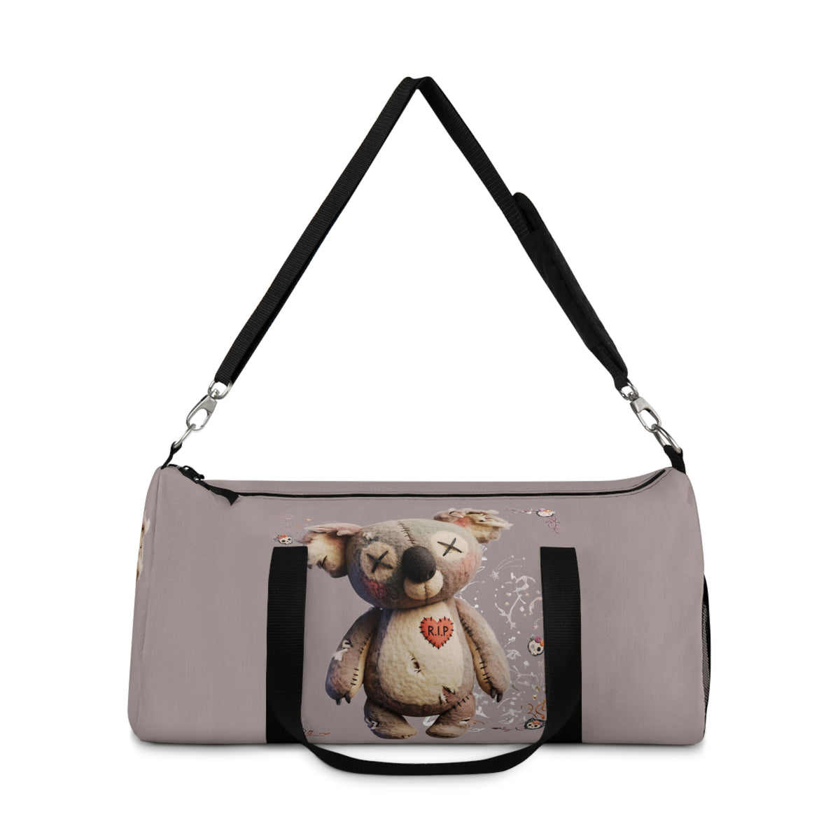 Cute Distressed Teddy Duffel Bag – Plush Heart Travel Gym Bag