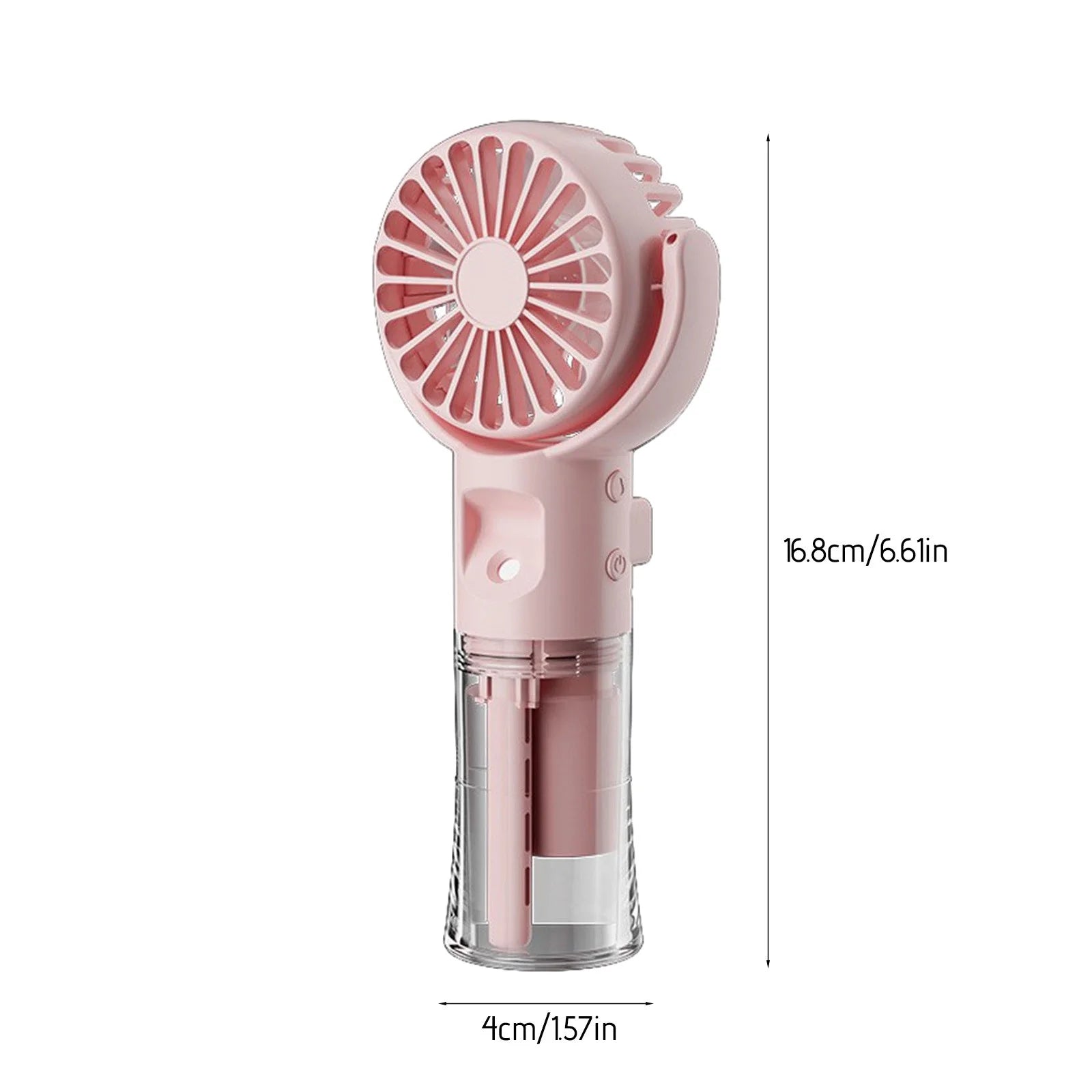 Portable Handheld Misting Fan, Rotatable Personal Spray Water Mist Fan with Visible Water Tank, USB Rechargeable Neck Fan 4 Gear Quiet Strong Airflow Cooling Fan for Outdoor Travel Camping
