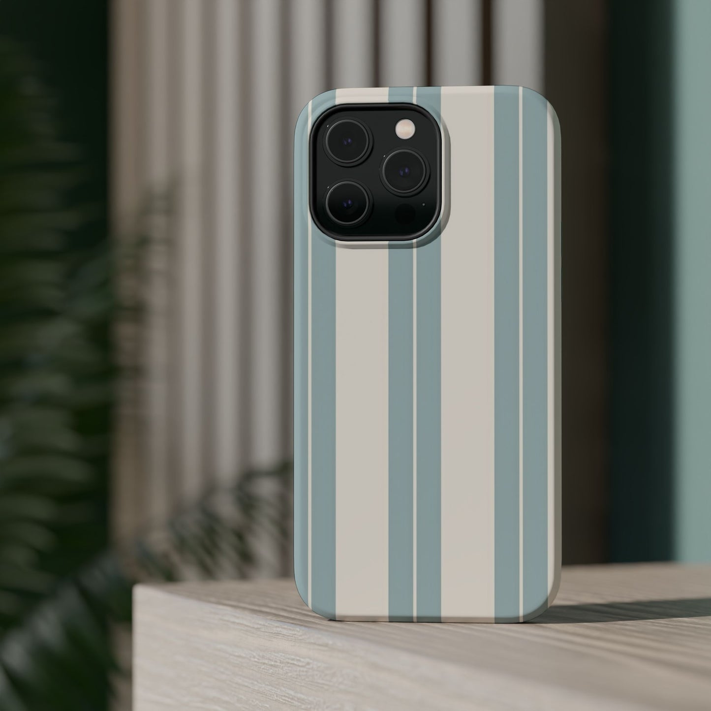 Wireless-Charging Compatible Case – Coastal Stripe