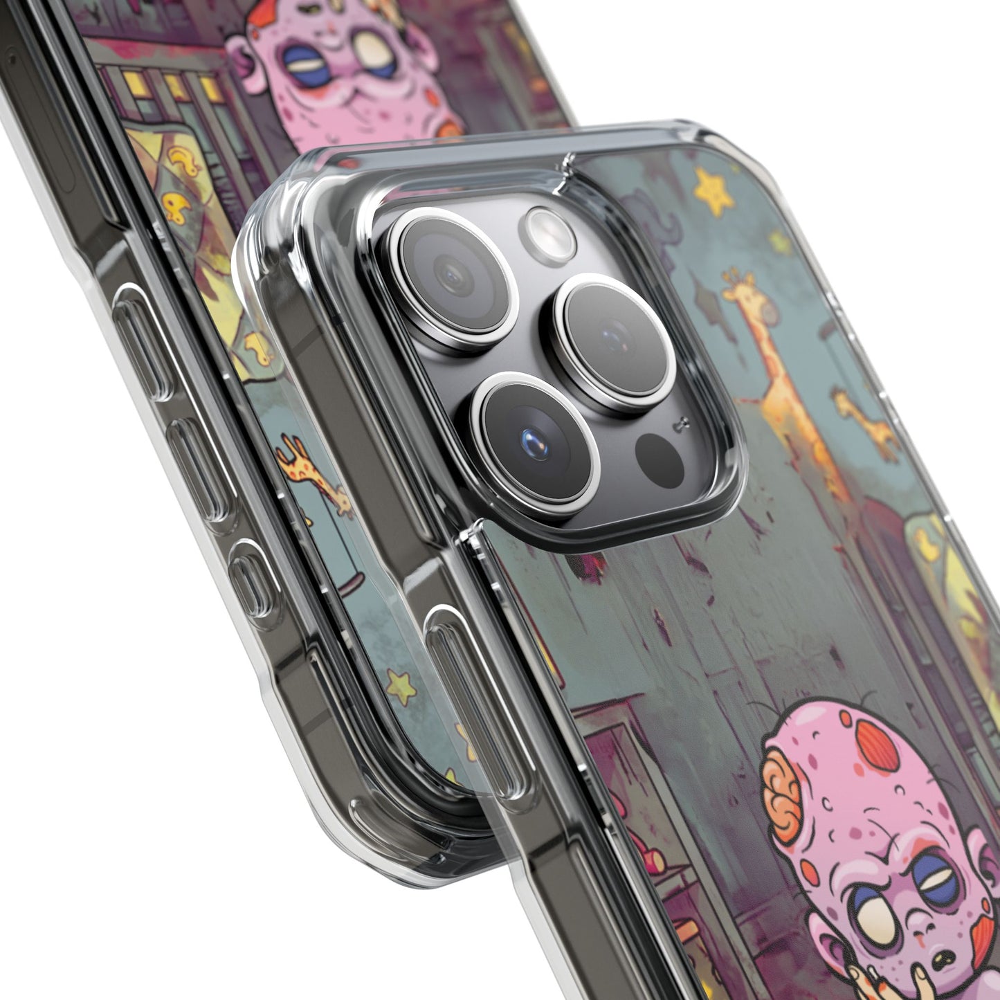 Clear Magnetic Phone Case — Cute Creepy Zombie Baby Design