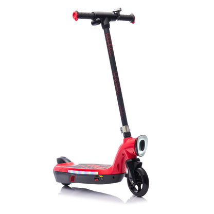 Kids Electric Scooter - 5.59-6.84 MPH, LED Lights, Rear Brake, Kickstand, Bell, Wide Pedal, Ages 6+