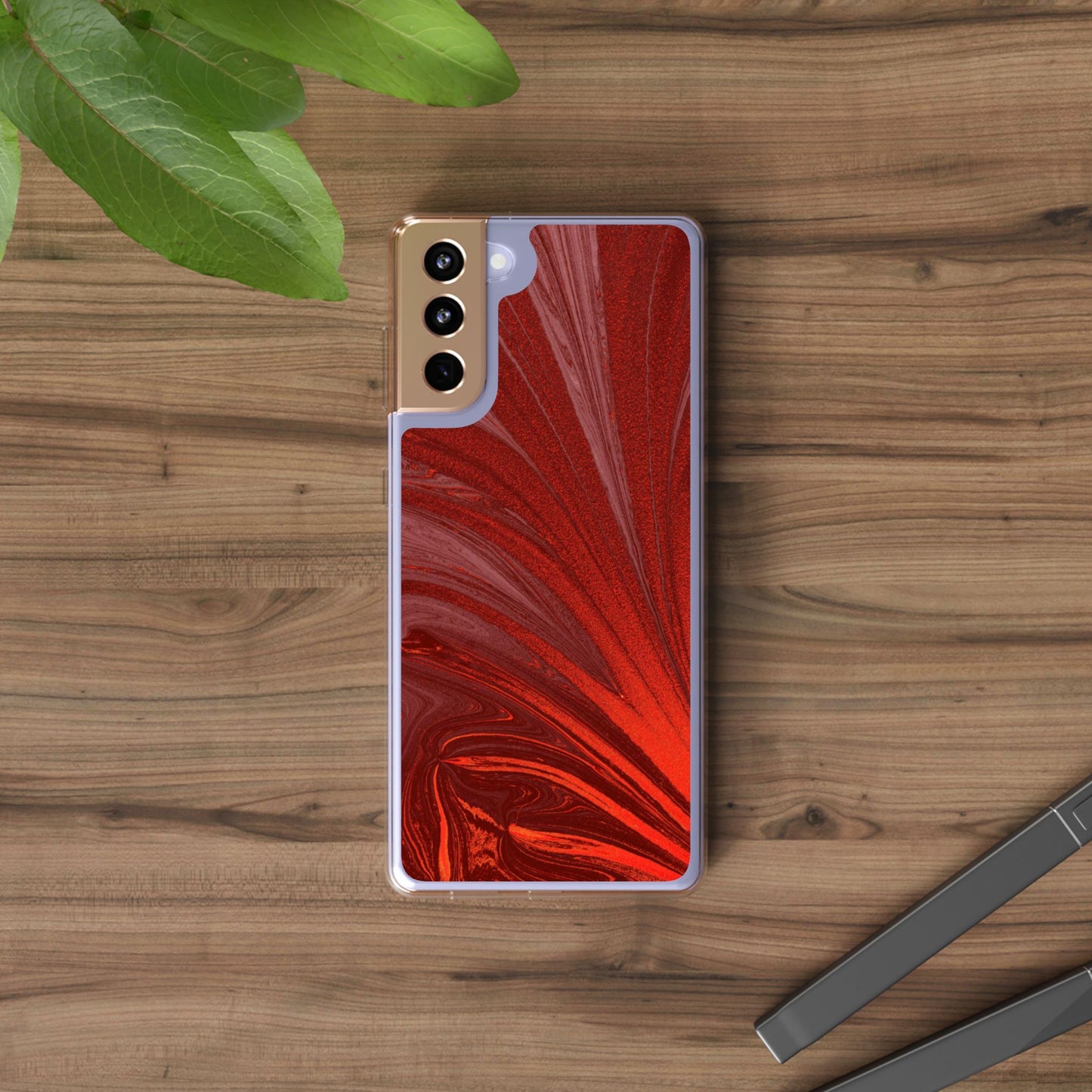 Clear Phone Case – Crimson Current