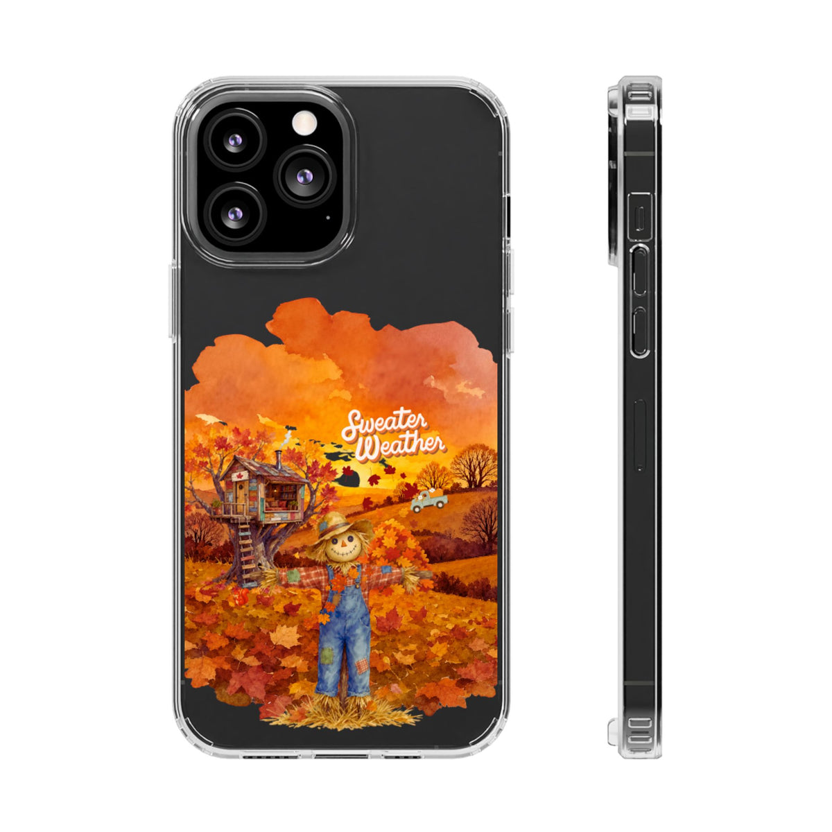 Clear Phone Case – Sweater Weather – Compatible with iPhone 13–17 & Samsung Galaxy S25–S26 Series
