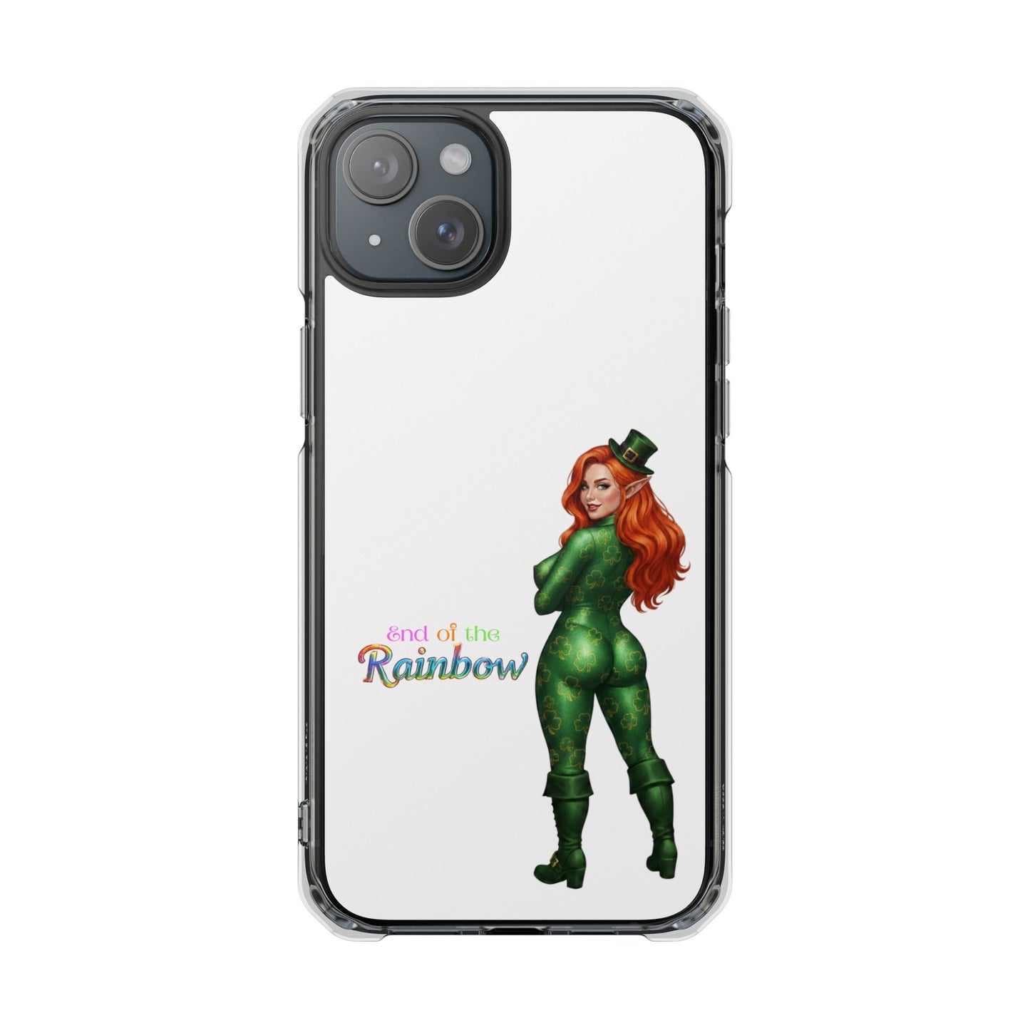 Clear Magnetic Phone Case – “End of the Rainbow” St. Patrick’s Day Design