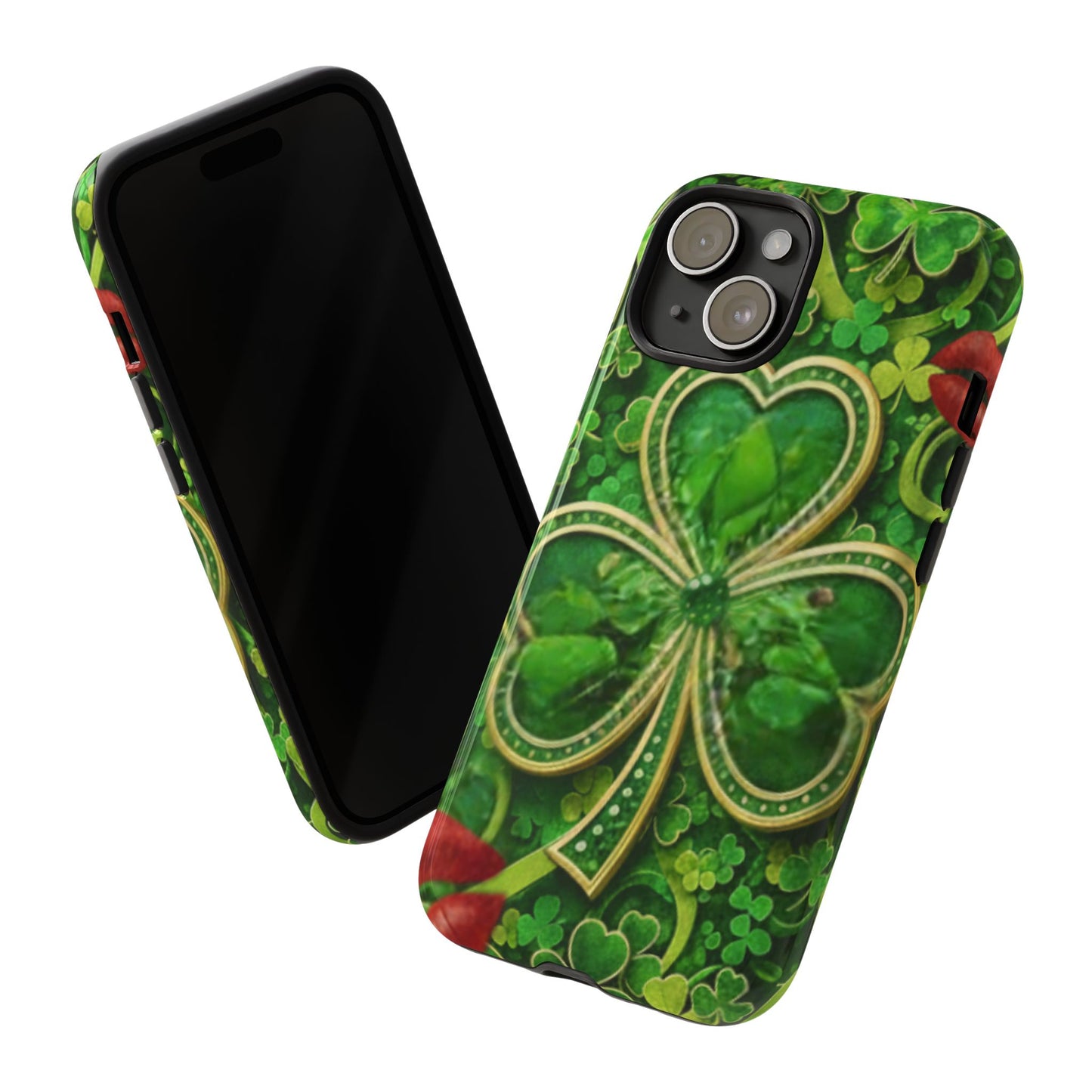 Protective Phone Case – Lucky Clover Kiss Shamrock Design