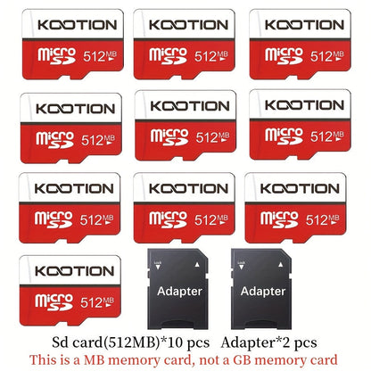 KOOTION High-Speed TF microSD Card Multi-Pack – UHS-I U1 C10 Memory Cards with SD Adapter, Full HD 1080P Recording, Up to 90MB/s Read, For Phones, Cameras, Drones & Dash Cams
