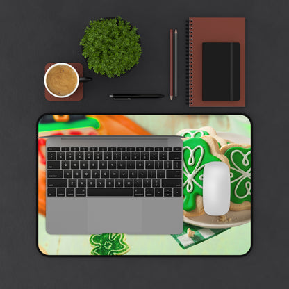 Neoprene Desk Mat – Shamrock Cookie St. Patrick’s Day Design