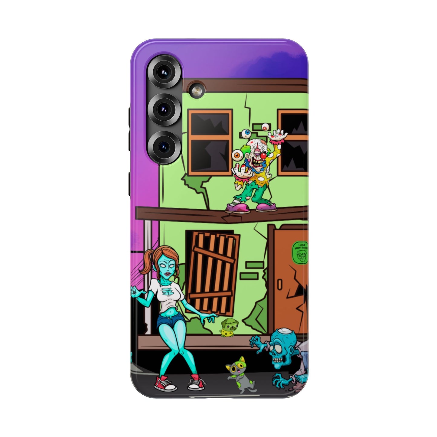 Zombie Arcade Phone Case — Colorful Cartoon Horror Impact-Resistant iPhone Cover