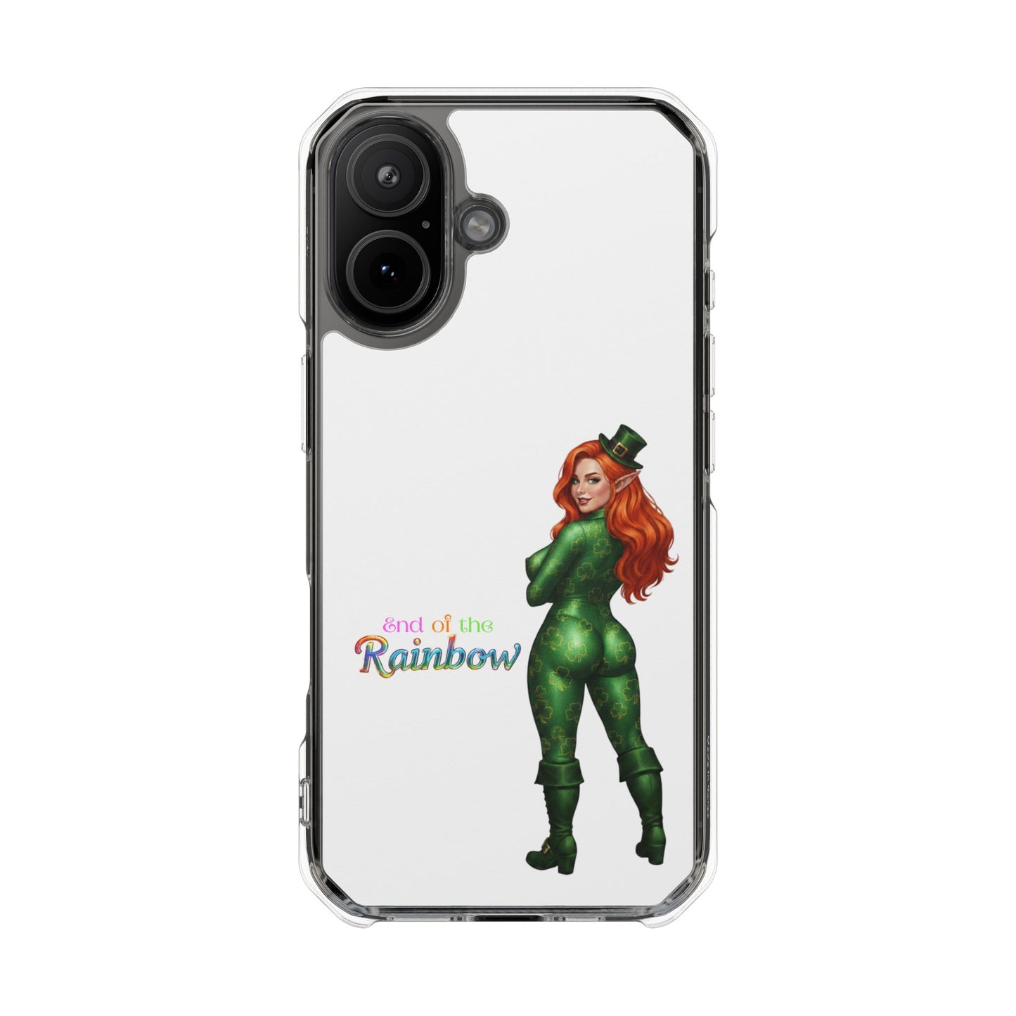 Clear Magnetic Phone Case – “End of the Rainbow” St. Patrick’s Day Design