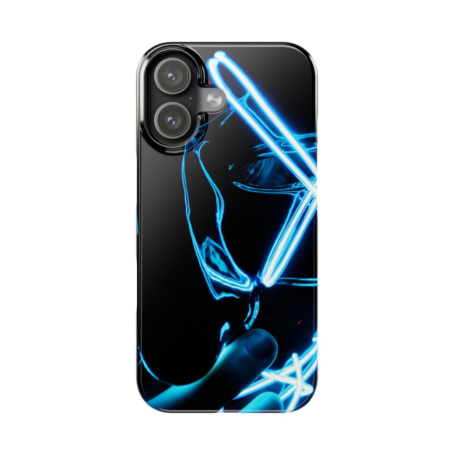 Neon Boba Slim Phone Case – Blue LED Tea Art