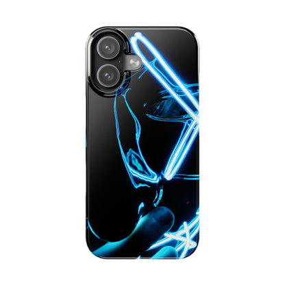 Neon Boba Slim Phone Case – Blue LED Tea Art