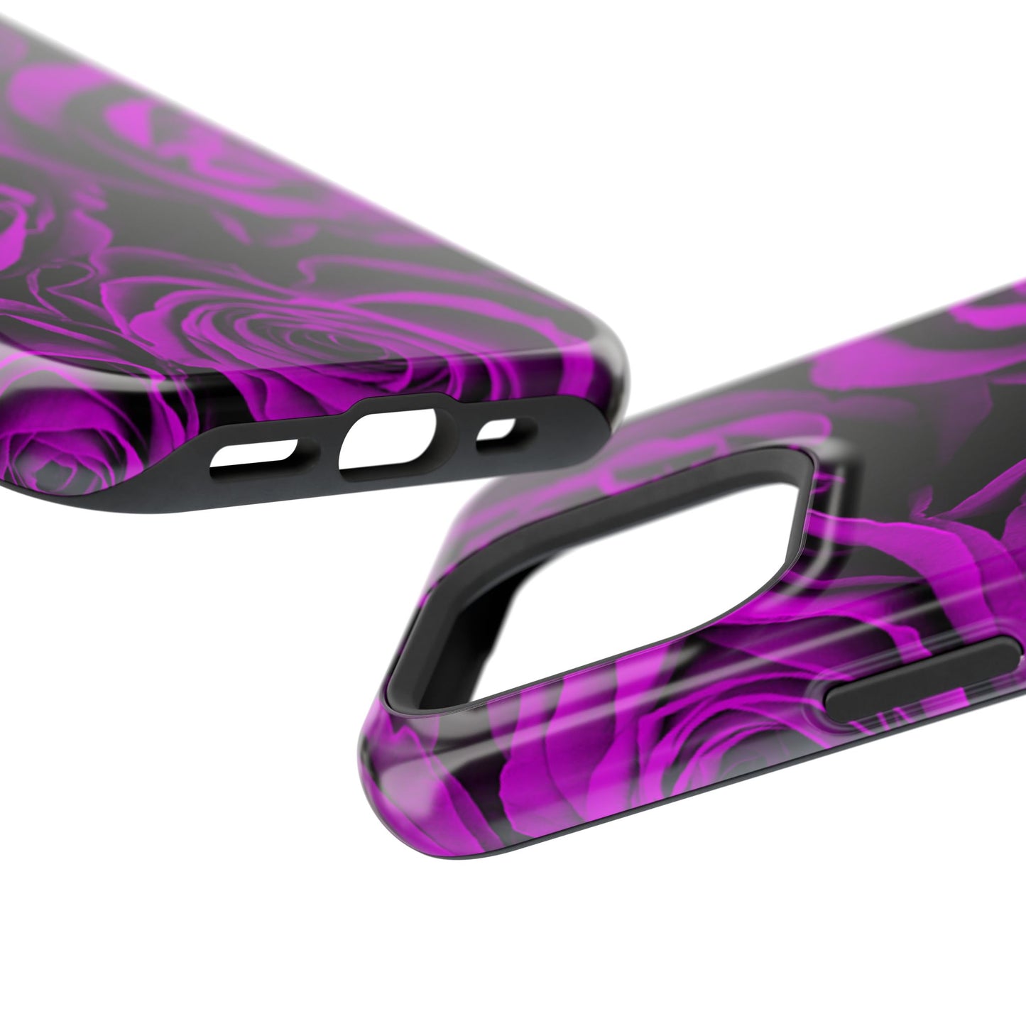 Impact-Resistant Phone Case – Amethyst Roses