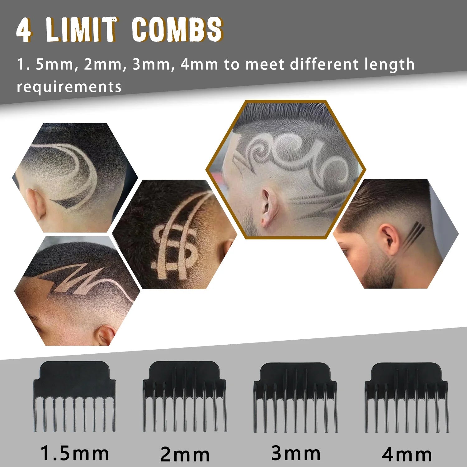 Hair Clippers for Men Cordless Trimmer Haircut Machine Kit, Black