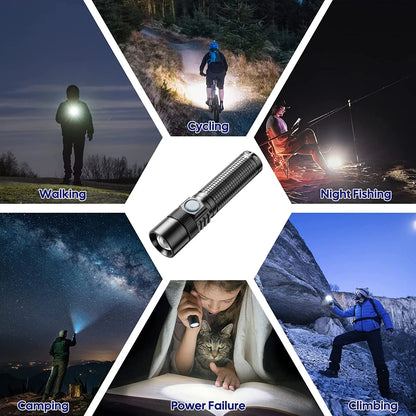 10000 Lumens Rechargeable Flashlights, Powerful Flashlight for Home Hiking Hunting Camping, Zoomable Outdoor LED Handheld Flashlights