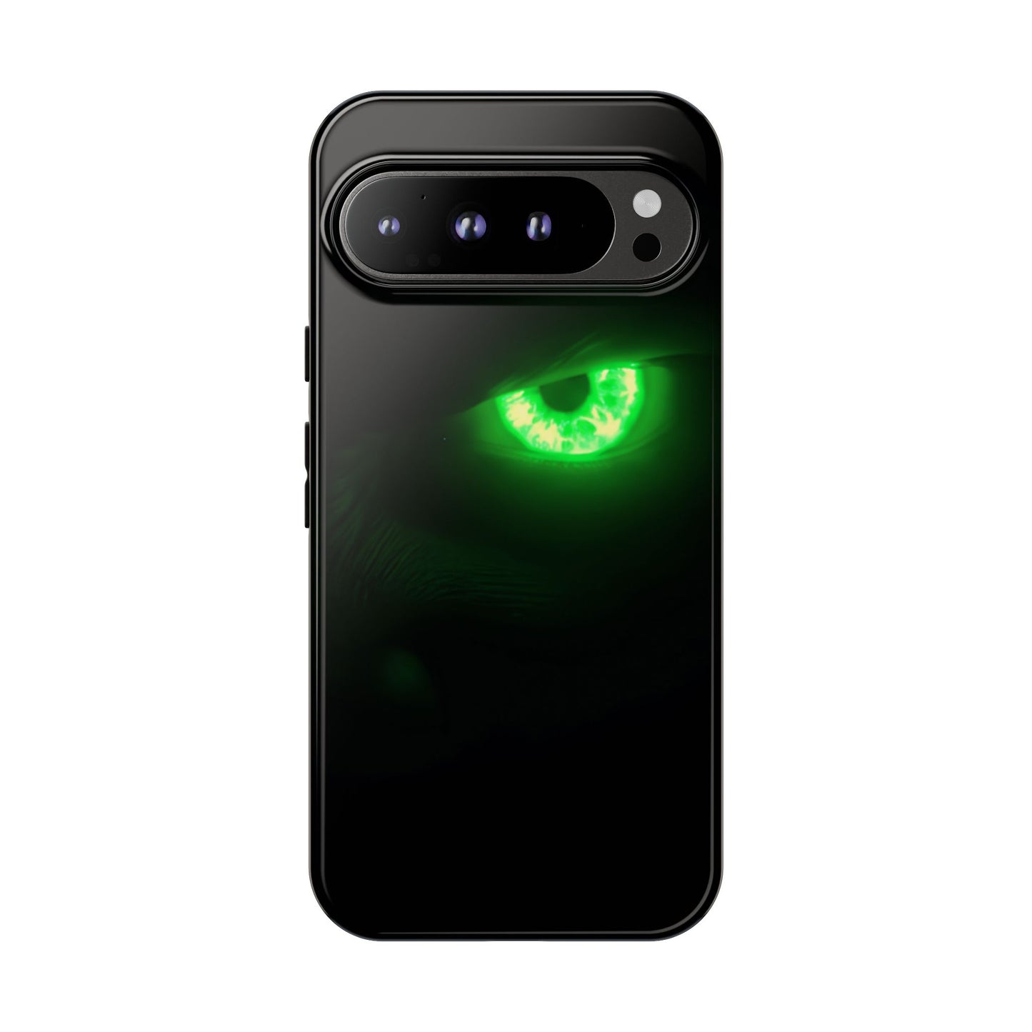 Protective Phone Case – Neon Green Monster Eyes