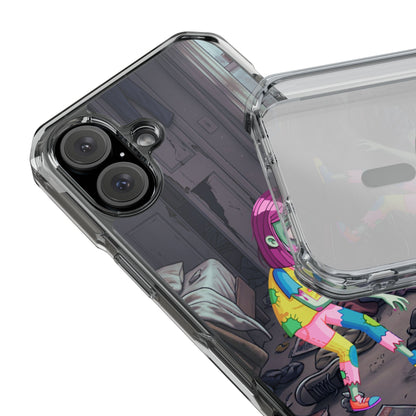 Zombie Girl Clear Magnetic Phone Case — Cute Spooky Cartoon iPhone Cover