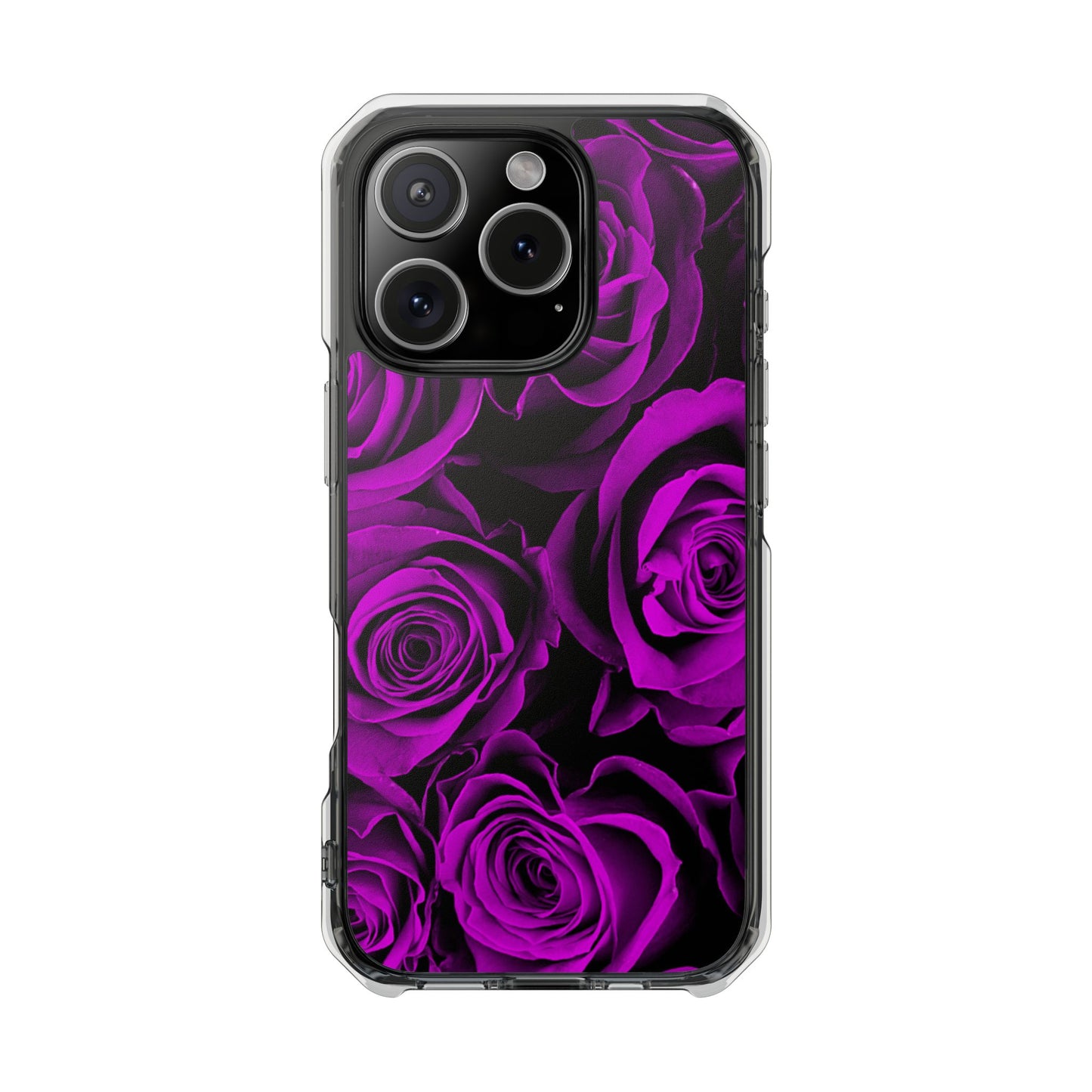 Clear Magnetic Phone Case – Amethyst Roses