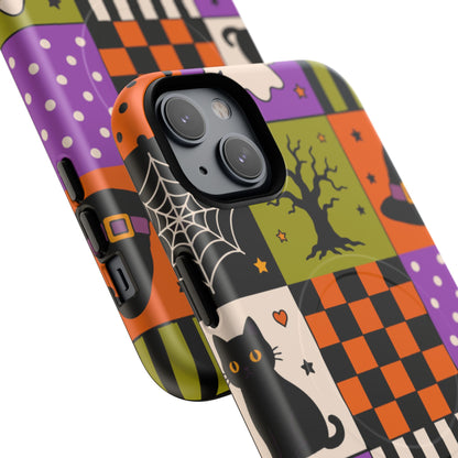 Protective Magnetic Phone Case – Spooky Patchwork
