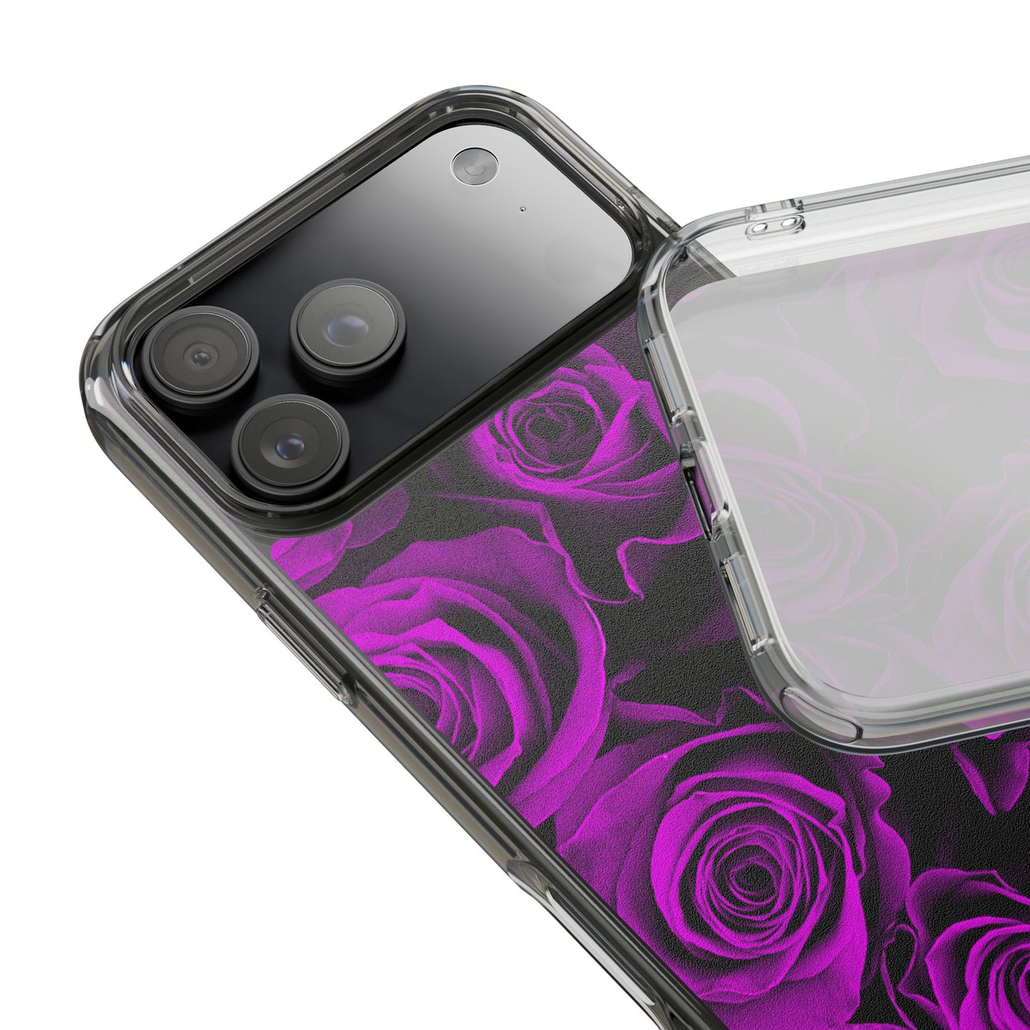 Clear Phone Case – Amethyst Roses