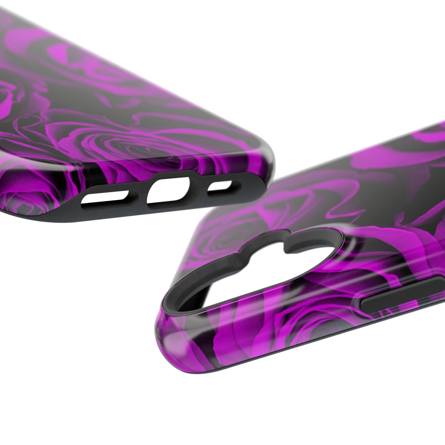 Impact-Resistant Phone Case – Amethyst Roses