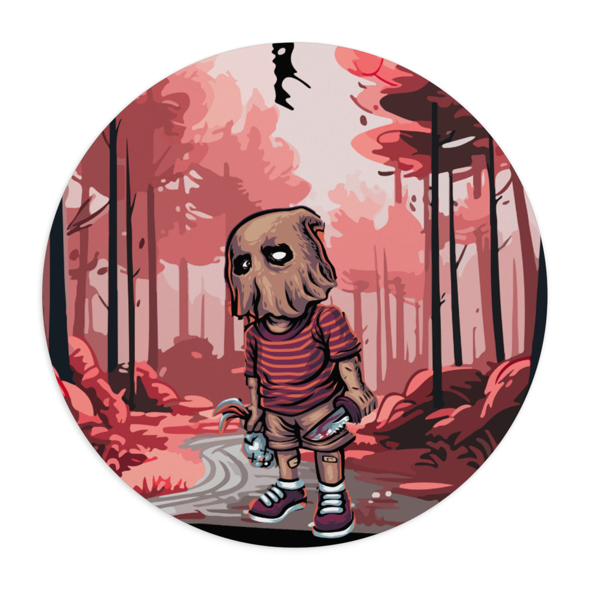 Round Mouse Pad – Wrong Turn