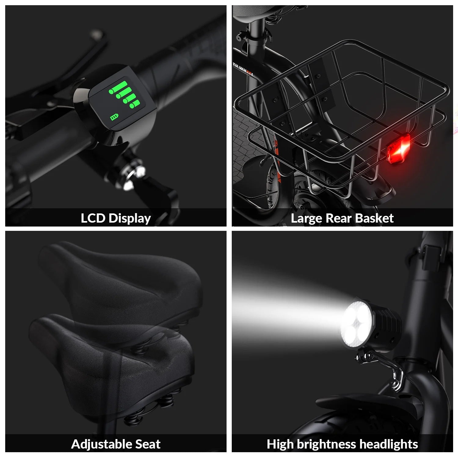 W18S 450W Motor Electric Scooter for Adults with Seat and Carry Basket, 36V 20Miles Range & 15.5Mph, 12" Foldable E Scooter for Commuting