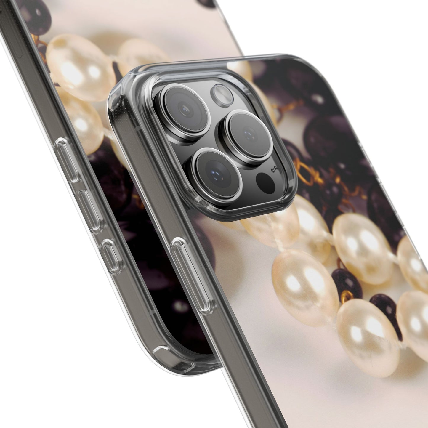 Clear Phone Case – Noir Pearl