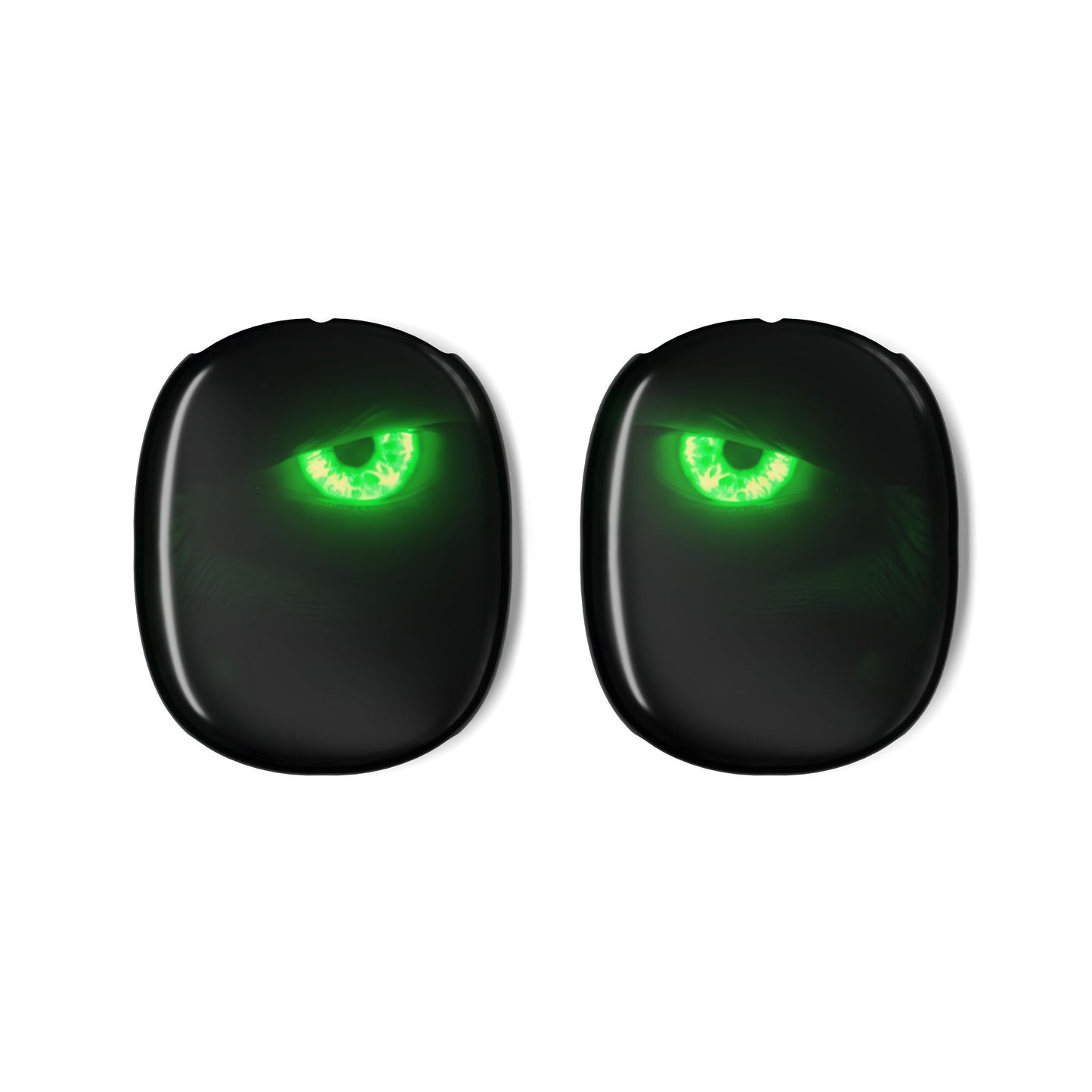 Headphone Ear Cup Covers – Neon Green Monster Eyes