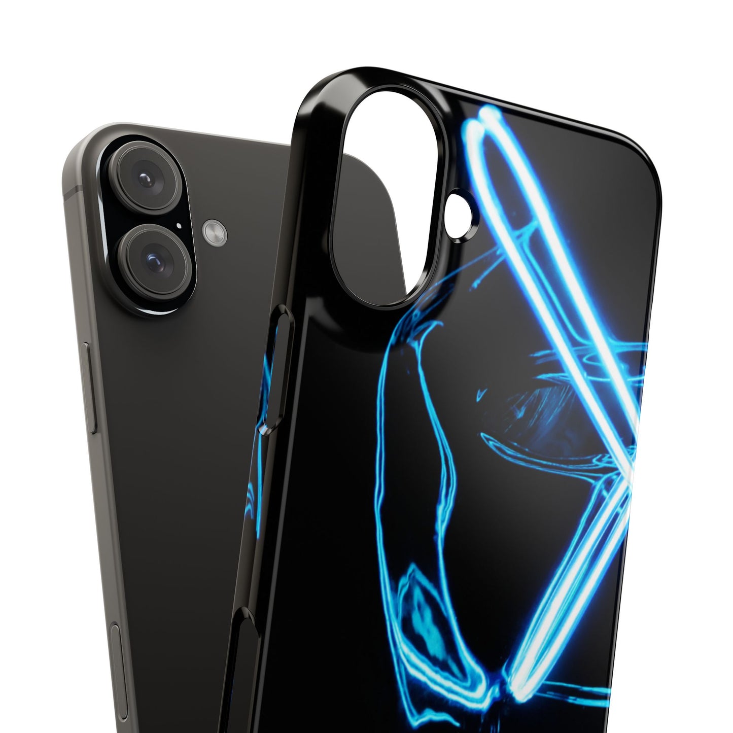 Neon Boba Slim Phone Case – Blue LED Tea Art
