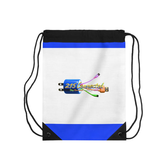 Drawstring Bag – 215 Connected Logo Blue Panel Design