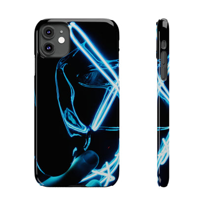 Neon Boba Slim Phone Case – Blue LED Tea Art