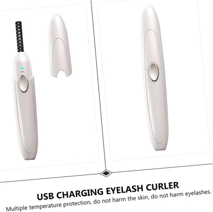 1Set USB Charging Electric Eyelash Curler Portable Eyelash Curling Clip for Home Makeup Convenient Temperature Control Natural Curling Effect