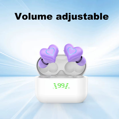 New Heart Shaped Wireless Bluetooth Headphones Wireless Earbuds Cute Music Headphones Pretty Girls like Bluetooth Headphones