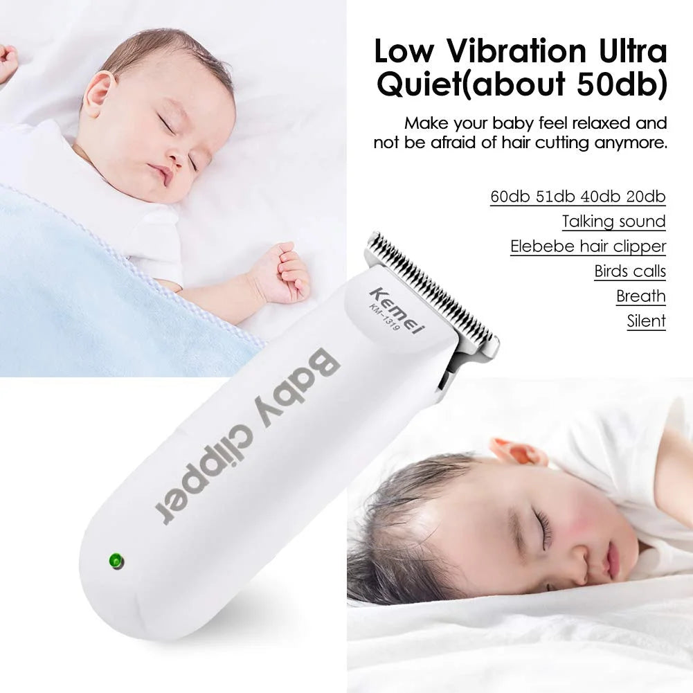 Baby Hair Clippers KM-1319 Mini Portable Electric Baby Hair Trimmer USB Rechargeable Hair Clipper Kids Hair Cutting Quiet Infant Household Shaver