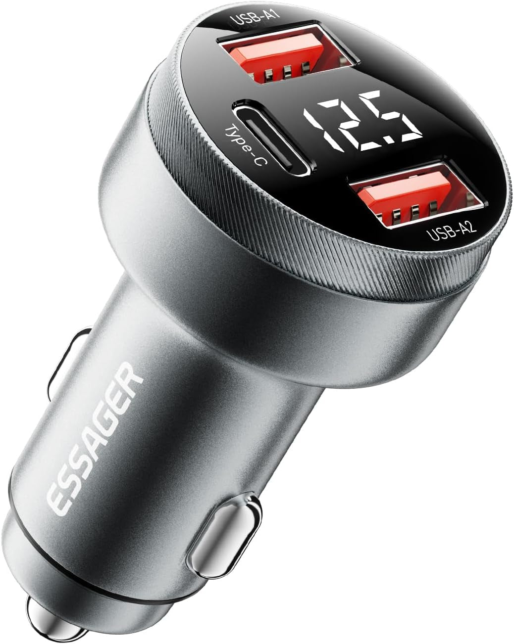 Car Charger 80W Super Fast Charging with USB PD/PPS/QC 3.0(Voltmeter&Led Lights) Universal Quick Charge for 12-24V Car Cigarette Lighter Plug,Compatible with Iphone 15 14 13 12,S22 S21 S20