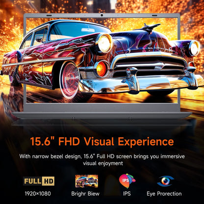 15.6" Windows 11 Laptop, Dual 8GB RAM, 256GB SSD, AMD 3020E Processor with 2 Cores up to 2.6Ghz, with Office 2024, 1920X1080 Display Wifi5 BT5.0 for Student, Home Office, Business