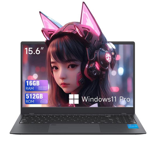 15.6 Inch Business Laptop Notebook PC CPU N5095 16GB RAM 512GB/1TB SSD Storage Windows 11 Fingerprint Recognition Backlit Keyboard