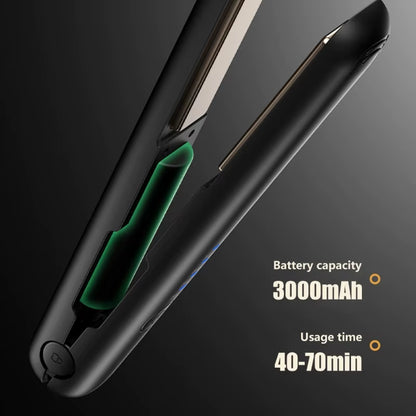 Travel Friendly Hair Straightener Wireless and Rechargeable Hair Iron 4 Heat Levels Hair Styling Tool PET Texture