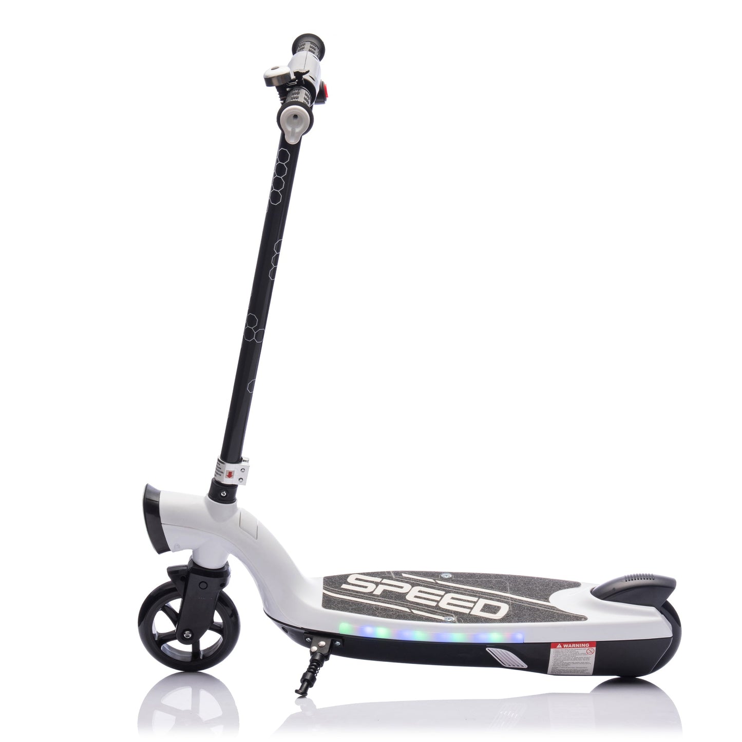 Kids Electric Scooter - 5.59-6.84 MPH, LED Lights, Rear Brake, Kickstand, Bell, Ages 6+