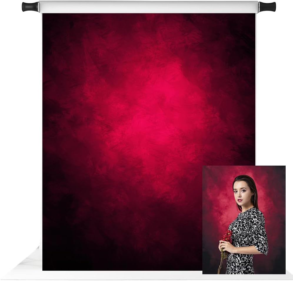 5X7Ft Red Photography Backdrop Portrait Backdrops for Photographers Headshot Background