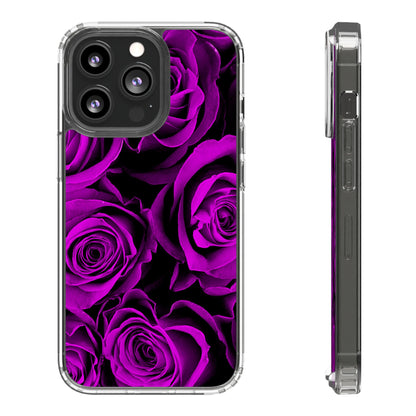 Clear Phone Case – Amethyst Roses