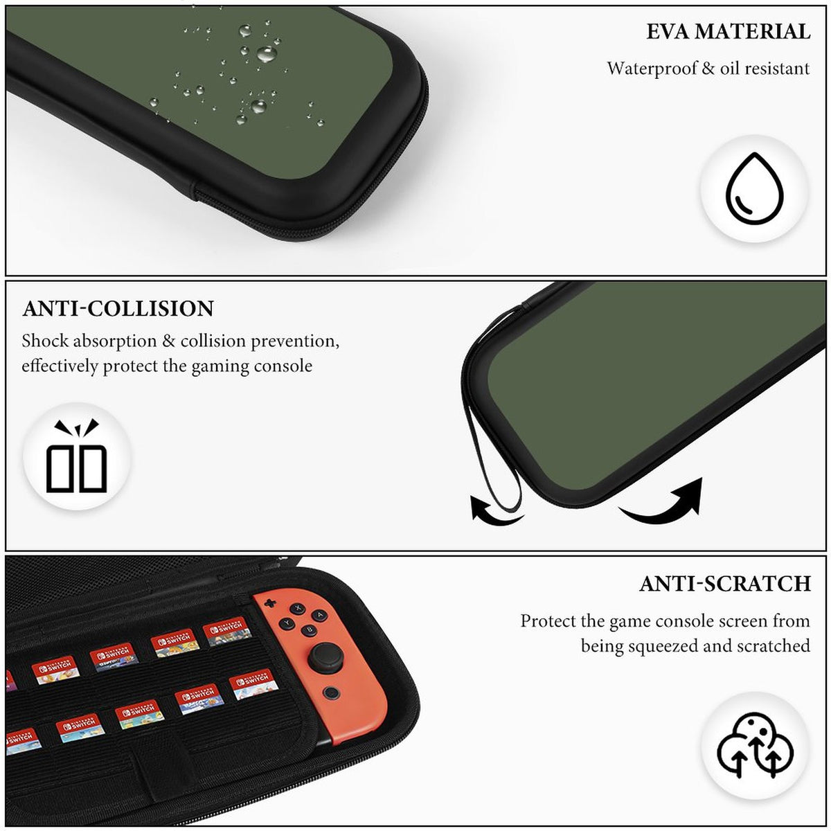 Travel Case – Cabin Green – Compatible with Nintendo Switch 2